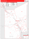 Dona Ana County Wall Map Red Line Style